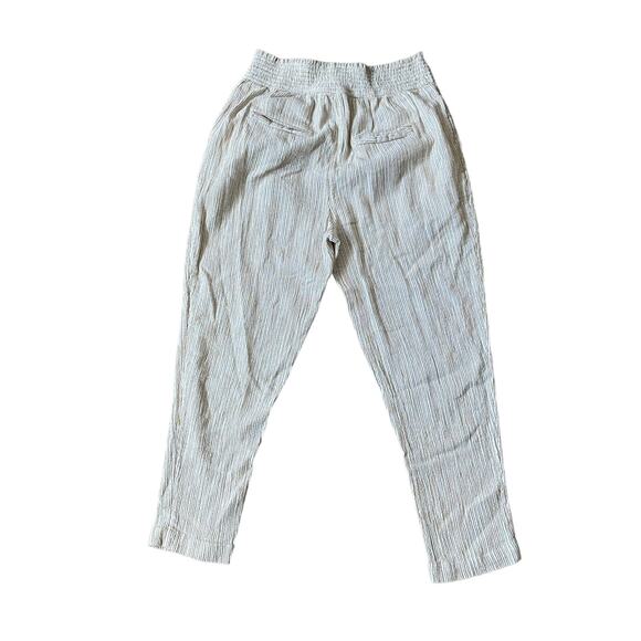 Free People See You Again Smocked Pull on Pants M Cream Striped - Picture 3 of 9